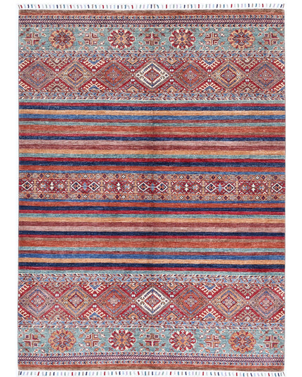 Khurjeen 5' 9" X 7' 10" Hand Knotted Wool Rug 5' 9" X 7' 10" (175 X 239) / Multi / Wool