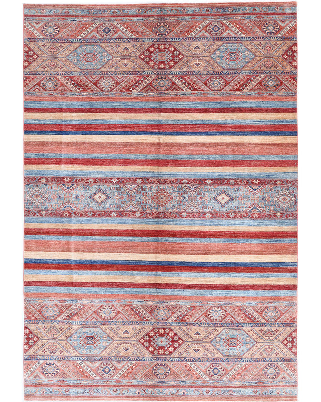 Khurjeen 6' 7" X 9' 8" Hand Knotted Wool Rug 6' 7" X 9' 8" (201 X 295) / Multi / Wool