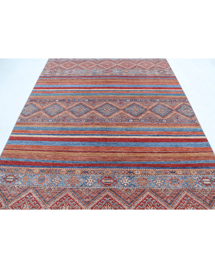 Khurjeen 6' 8" X 9' 3" Hand Knotted Wool Rug 6' 8" X 9' 3" (203 X 282) / Multi / Wool