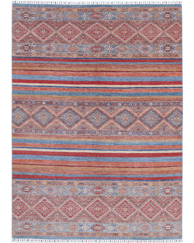 Khurjeen 6' 8" X 9' 3" Hand Knotted Wool Rug 6' 8" X 9' 3" (203 X 282) / Multi / Wool