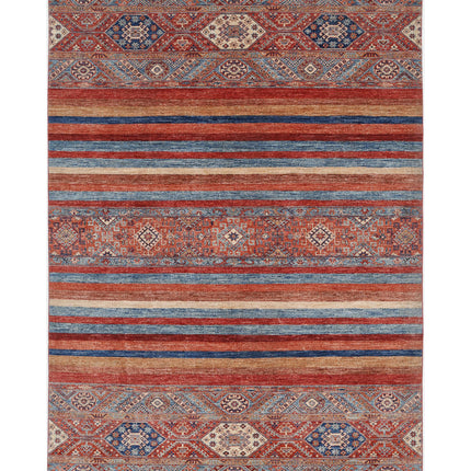 Khurjeen 6' 9" X 9' 11" Hand Knotted Wool Rug 6' 9" X 9' 11" (206 X 302) / Multi / Wool