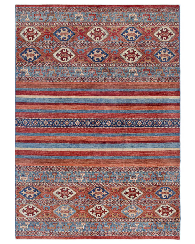 Khurjeen 6' 9" X 9' 8" Hand Knotted Wool Rug 6' 9" X 9' 8" (206 X 295) / Multi / Wool