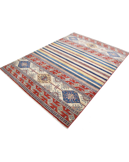 Khurjeen 5' 6" X 7' 7" Hand Knotted Wool Rug 5' 6" X 7' 7" (168 X 231) / Multi / Wool