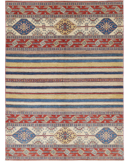 Khurjeen 5' 6" X 7' 7" Hand Knotted Wool Rug 5' 6" X 7' 7" (168 X 231) / Multi / Wool
