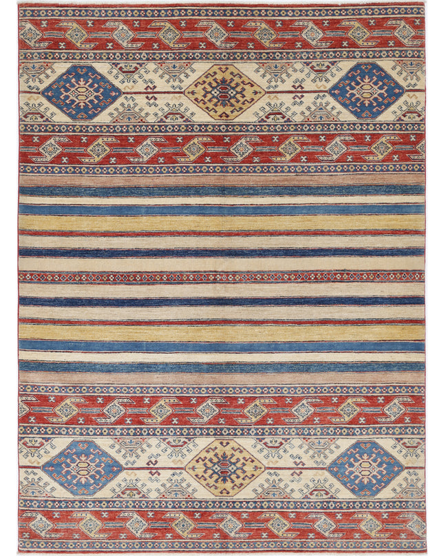 Khurjeen 5' 6" X 7' 7" Hand Knotted Wool Rug 5' 6" X 7' 7" (168 X 231) / Multi / Wool