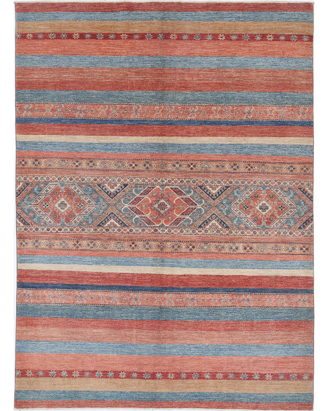 Khurjeen 5' 6" X 7' 8" Hand Knotted Wool Rug 5' 6" X 7' 8" (168 X 234) / Multi / Wool