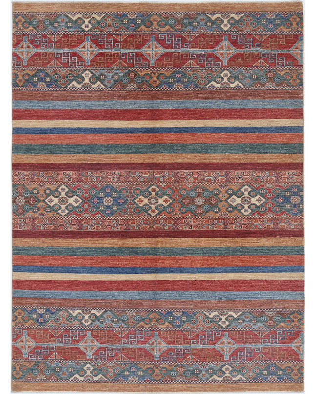 Khurjeen 5' 9" X 7' 9" Hand Knotted Wool Rug 5' 9" X 7' 9" (175 X 236) / Multi / Wool