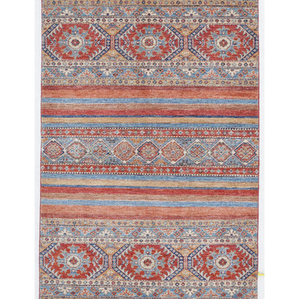Khurjeen 3' 4" X 4' 11" Hand Knotted Wool Rug 3' 4" X 4' 11" (101 X 150) / Multi / Wool