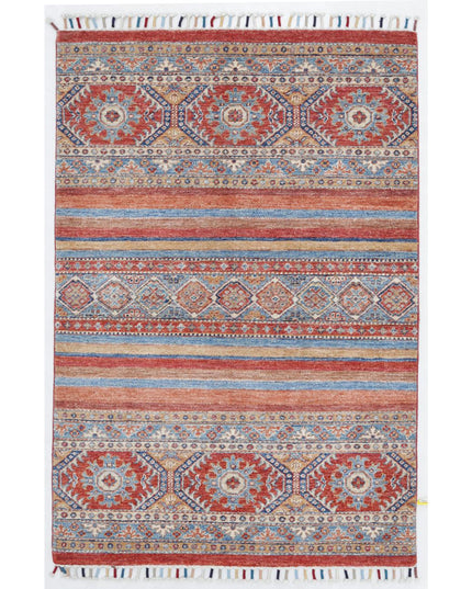Khurjeen 3' 4" X 4' 11" Hand Knotted Wool Rug 3' 4" X 4' 11" (101 X 150) / Multi / Wool
