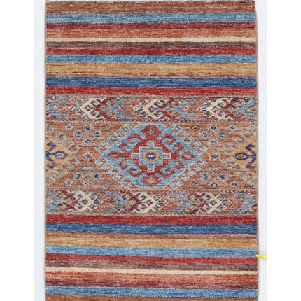 Khurjeen 2' 0" X 2' 10" Hand Knotted Wool Rug 2' 0" X 2' 10" (61 X 86) / Multi / Wool