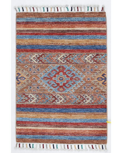 Khurjeen 2' 0" X 2' 10" Hand Knotted Wool Rug 2' 0" X 2' 10" (61 X 86) / Multi / Wool