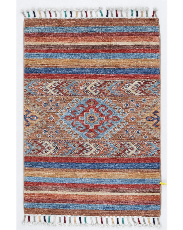 Khurjeen 2' 0" X 2' 10" Hand Knotted Wool Rug 2' 0" X 2' 10" (61 X 86) / Multi / Wool