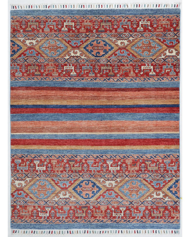Khurjeen 5' 0" X 6' 6" Hand Knotted Wool Rug 5' 0" X 6' 6" (152 X 198) / Multi / Wool
