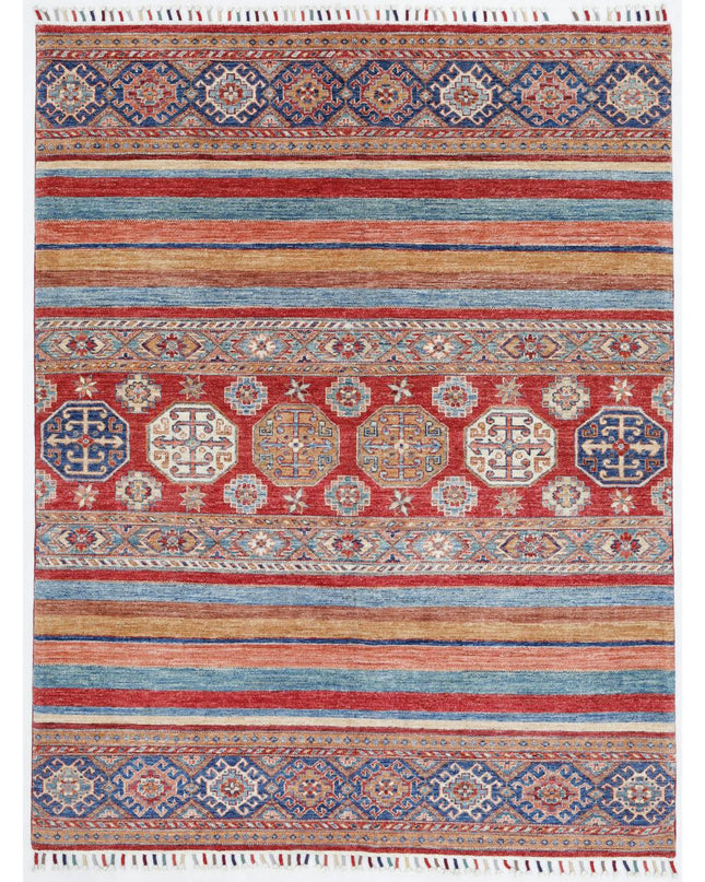 Khurjeen 4' 11" X 6' 5" Hand Knotted Wool Rug 4' 11" X 6' 5" (150 X 196) / Multi / Wool
