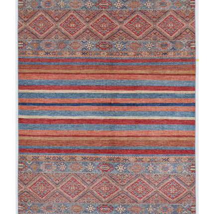 Khurjeen 5' 8" X 7' 7" Hand Knotted Wool Rug 5' 8" X 7' 7" (173 X 231) / Multi / Wool