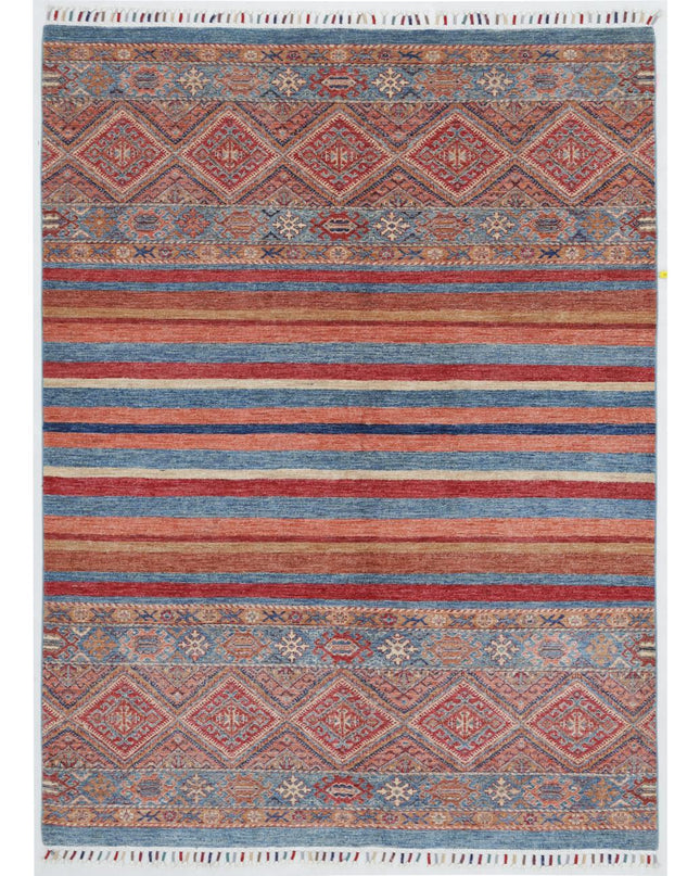 Khurjeen 5' 8" X 7' 7" Hand Knotted Wool Rug 5' 8" X 7' 7" (173 X 231) / Multi / Wool