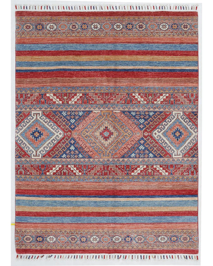 Khurjeen 4' 10" X 6' 6" Hand Knotted Wool Rug 4' 10" X 6' 6" (147 X 198) / Multi / Wool