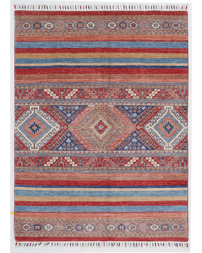 Khurjeen 4' 10" X 6' 6" Hand Knotted Wool Rug 4' 10" X 6' 6" (147 X 198) / Multi / Wool