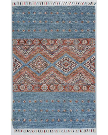 Khurjeen 3' 1" X 4' 8" Hand Knotted Wool Rug 3' 1" X 4' 8" (94 X 142) / Multi / Wool