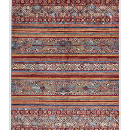 Khurjeen 5' 6" X 7' 8" Hand Knotted Wool Rug 5' 6" X 7' 8" (168 X 234) / Multi / Wool