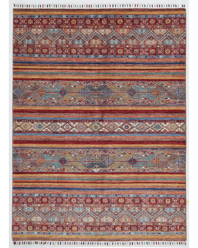 Khurjeen 5' 6" X 7' 8" Hand Knotted Wool Rug 5' 6" X 7' 8" (168 X 234) / Multi / Wool