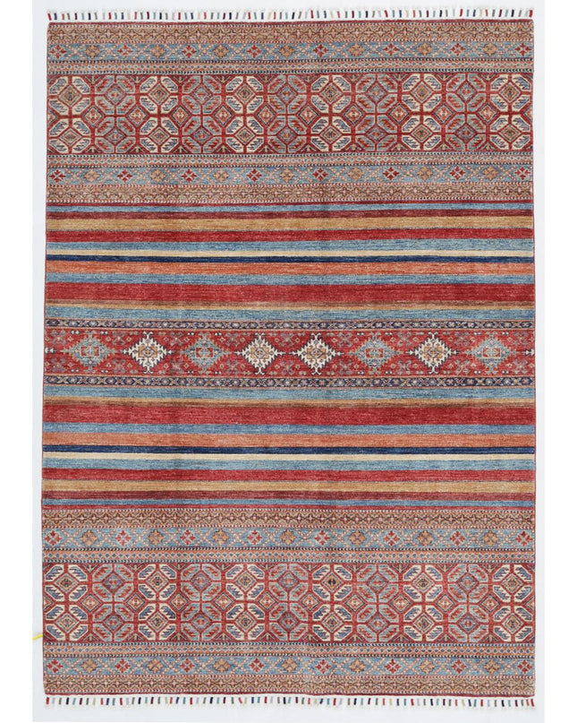 Khurjeen 5' 8" X 7' 10" Hand Knotted Wool Rug 5' 8" X 7' 10" (173 X 239) / Multi / Wool