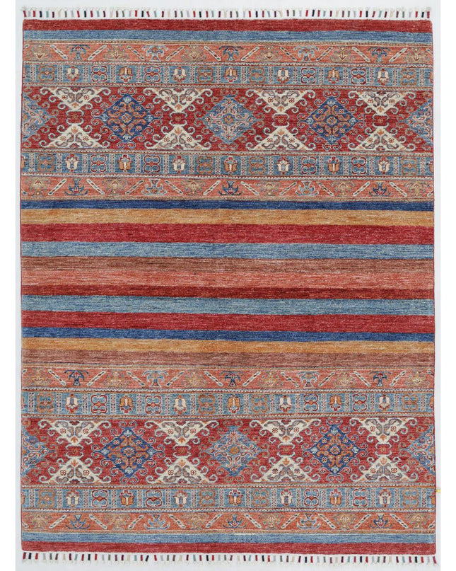 Khurjeen 5' 0" X 6' 6" Hand Knotted Wool Rug 5' 0" X 6' 6" (152 X 198) / Multi / Wool