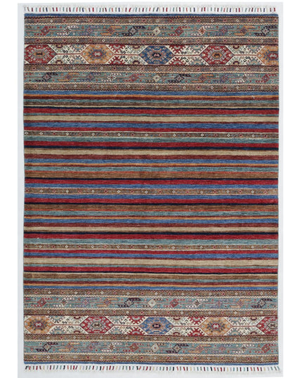 Khurjeen 5' 7" X 7' 9" Hand Knotted Wool Rug 5' 7" X 7' 9" (170 X 236) / Multi / Wool