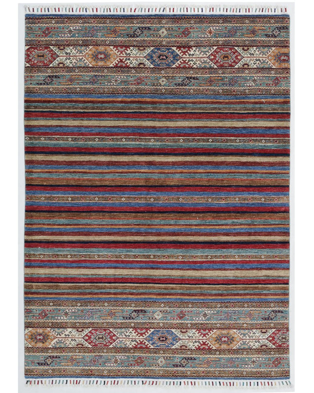 Khurjeen 5' 7" X 7' 9" Hand Knotted Wool Rug 5' 7" X 7' 9" (170 X 236) / Multi / Wool