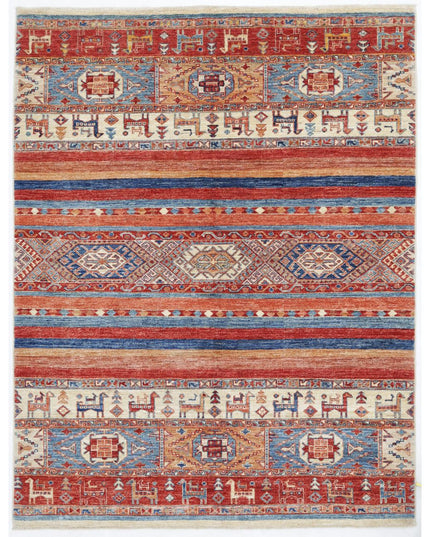 Khurjeen 5' 0" X 6' 6" Hand Knotted Wool Rug 5' 0" X 6' 6" (152 X 198) / Multi / Wool