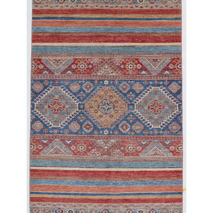 Khurjeen 3' 11" X 6' 2" Hand Knotted Wool Rug 3' 11" X 6' 2" (119 X 188) / Multi / Wool