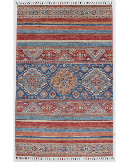 Khurjeen 3' 11" X 6' 2" Hand Knotted Wool Rug 3' 11" X 6' 2" (119 X 188) / Multi / Wool