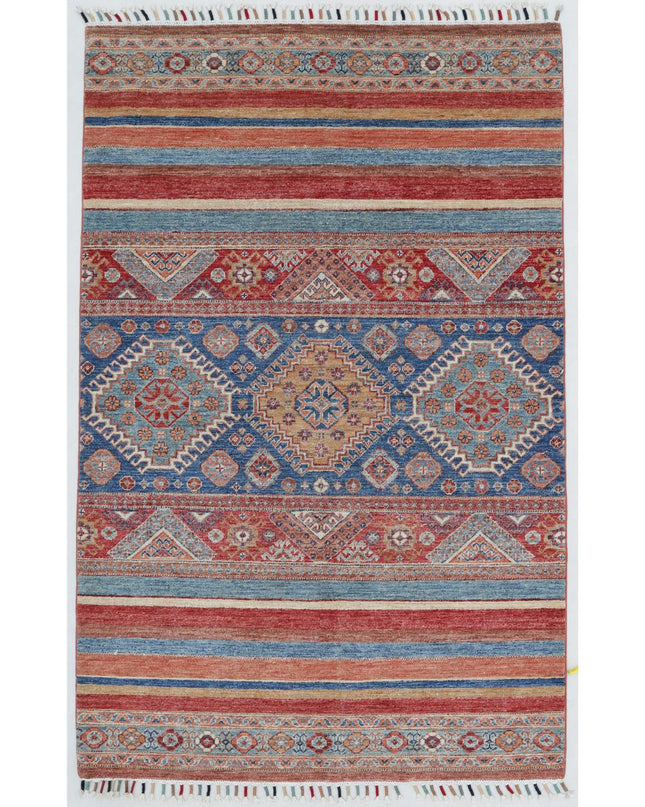Khurjeen 3' 11" X 6' 2" Hand Knotted Wool Rug 3' 11" X 6' 2" (119 X 188) / Multi / Wool