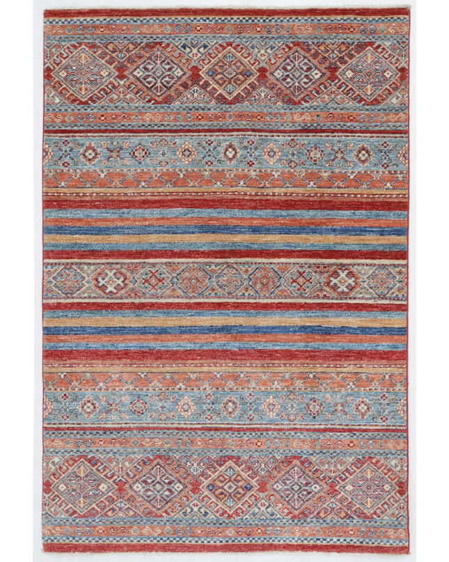 Khurjeen 3' 4" X 5' 0" Hand Knotted Wool Rug 3' 4" X 5' 0" (101 X 152) / Multi / Wool