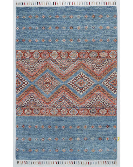 Khurjeen 3' 2" X 4' 10" Hand Knotted Wool Rug 3' 2" X 4' 10" (97 X 147) / Multi / Wool