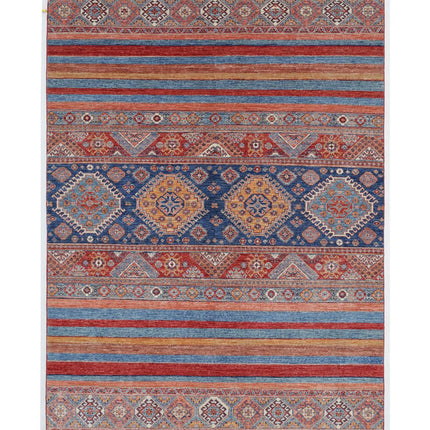 Khurjeen 5' 6" X 7' 10" Hand Knotted Wool Rug 5' 6" X 7' 10" (168 X 239) / Multi / Wool