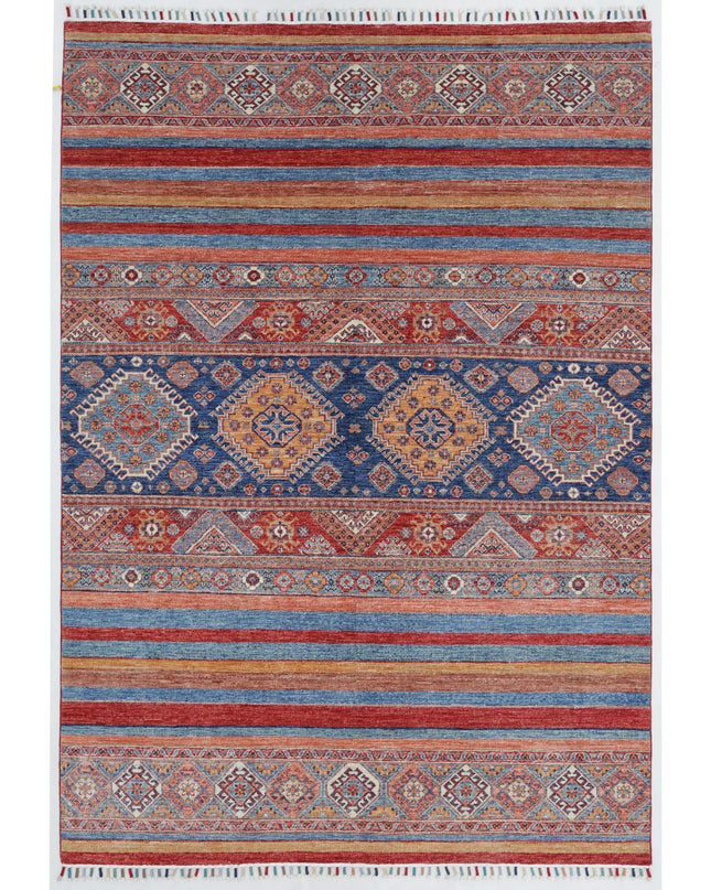 Khurjeen 5' 6" X 7' 10" Hand Knotted Wool Rug 5' 6" X 7' 10" (168 X 239) / Multi / Wool