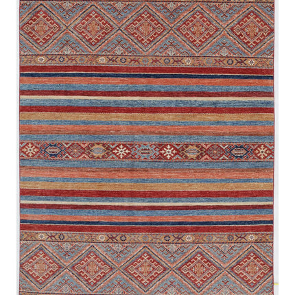 Khurjeen 4' 10" X 6' 4" Hand Knotted Wool Rug 4' 10" X 6' 4" (147 X 193) / Multi / Wool