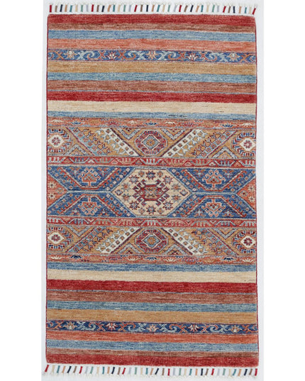 Khurjeen 3' 0" X 4' 9" Hand Knotted Wool Rug 3' 0" X 4' 9" (91 X 145) / Multi / Wool