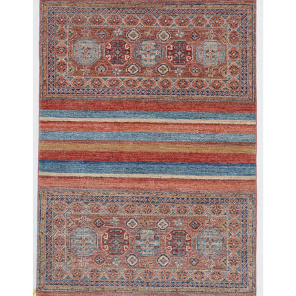 Khurjeen 3' 3" X 4' 9" Hand Knotted Wool Rug 3' 3" X 4' 9" (99 X 145) / Multi / Wool