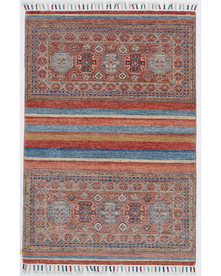 Khurjeen 3' 3" X 4' 9" Hand Knotted Wool Rug 3' 3" X 4' 9" (99 X 145) / Multi / Wool