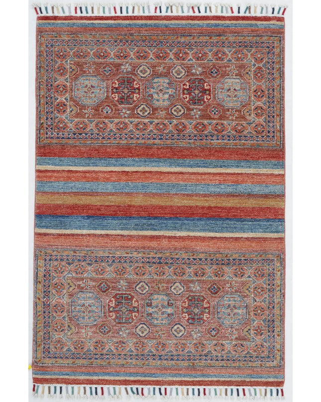 Khurjeen 3' 3" X 4' 9" Hand Knotted Wool Rug 3' 3" X 4' 9" (99 X 145) / Multi / Wool