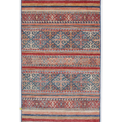 Khurjeen 2' 6" X 4' 2" Hand Knotted Wool Rug 2' 6" X 4' 2" (76 X 127) / Multi / Wool