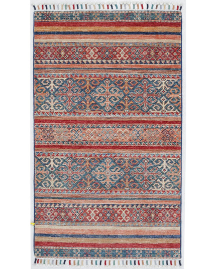 Khurjeen 2' 6" X 4' 2" Hand Knotted Wool Rug 2' 6" X 4' 2" (76 X 127) / Multi / Wool