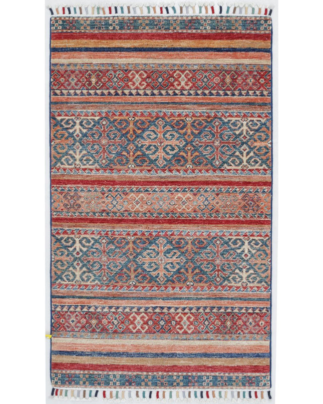 Khurjeen 2' 6" X 4' 2" Hand Knotted Wool Rug 2' 6" X 4' 2" (76 X 127) / Multi / Wool