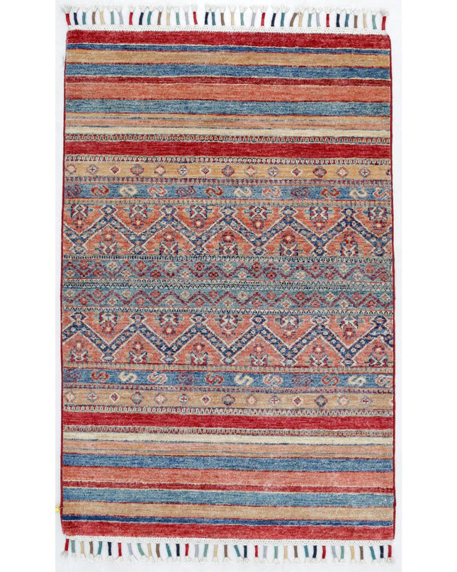 Khurjeen 2' 7" X 4' 0" Hand Knotted Wool Rug 2' 7" X 4' 0" (79 X 122) / Multi / Wool