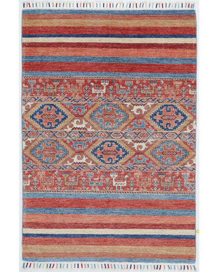 Khurjeen 4' 0" X 5' 9" Hand Knotted Wool Rug 4' 0" X 5' 9" (122 X 175) / Multi / Wool