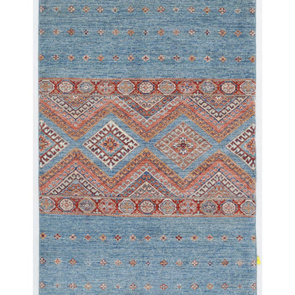 Khurjeen 3' 4" X 4' 11" Hand Knotted Wool Rug 3' 4" X 4' 11" (101 X 150) / Multi / Wool