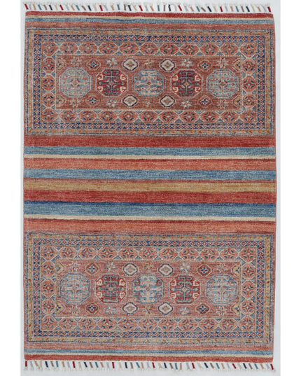 Khurjeen 3' 6" X 4' 9" Hand Knotted Wool Rug 3' 6" X 4' 9" (107 X 145) / Multi / Wool