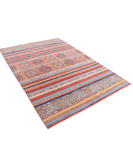 Khurjeen 5' 7" X 8' 1" Hand Knotted Wool Rug 5' 7" X 8' 1" (170 X 246) / Red / Wool